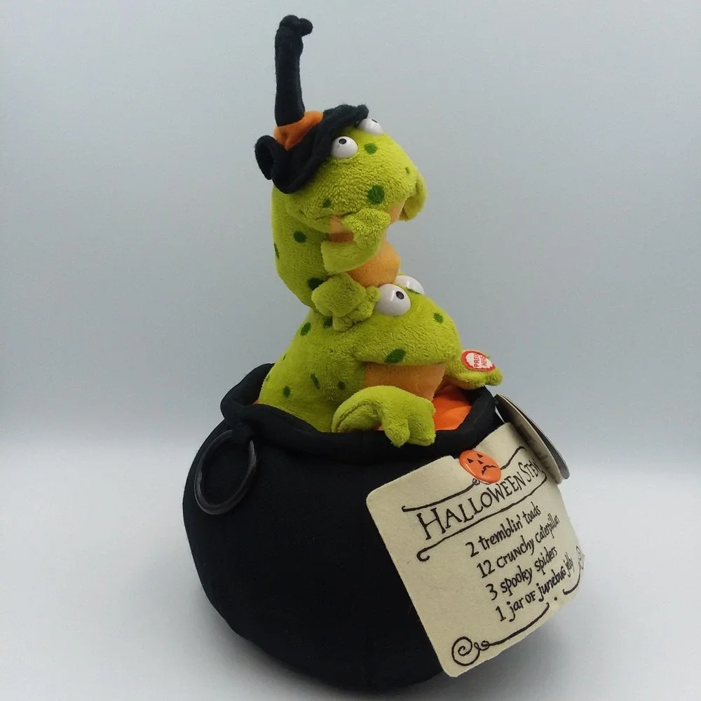 Hallmark Halloween Tremblin' Toads Singing Animated Witches Brew Cauldron *VIDEO